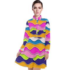 Bubble Liquid Print Long Sleeve Chiffon Shirt Dress by designsbymallika