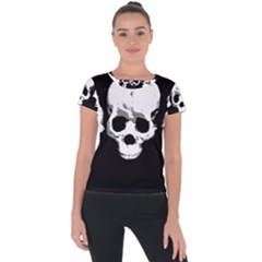 Halloween Horror Skeleton Skull Short Sleeve Sports Top 