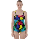 Colors Patterns Scales Geometry Twist Front Tankini Set View1