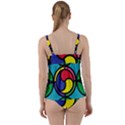 Colors Patterns Scales Geometry Twist Front Tankini Set View2