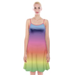 Rainbow Shades Spaghetti Strap Velvet Dress by designsbymallika