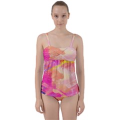 Colourful Shades Twist Front Tankini Set by designsbymallika