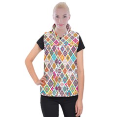 Ethnic Mandala Pattern Women s Button Up Vest by designsbymallika