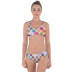 Ethnic Mandala Pattern Criss Cross Bikini Set by designsbymallika