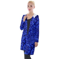 Blue Fancy Ornate Print Pattern Hooded Pocket Cardigan by dflcprintsclothing