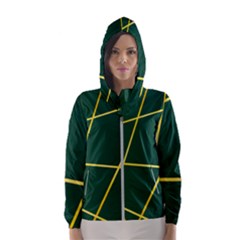 Golden Lines Pattern Women s Hooded Windbreaker by designsbymallika