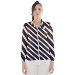 Silver Stripes Pattern Women s Windbreaker by designsbymallika