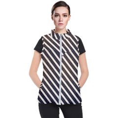 Silver Stripes Pattern Women s Puffer Vest by designsbymallika