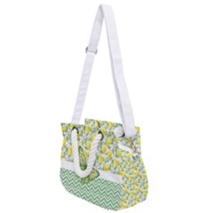 Butterfly And Lemons Rope Handles Shoulder Strap Bag by lucia