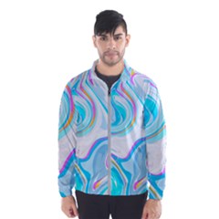 Blue Marble Print Men s Windbreaker by designsbymallika