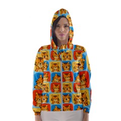 Cute Tiger Pattern Women s Hooded Windbreaker by designsbymallika