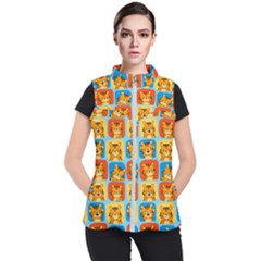 Cute Tiger Pattern Women s Puffer Vest by designsbymallika