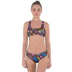 Tropical Print  Criss Cross Bikini Set by designsbymallika