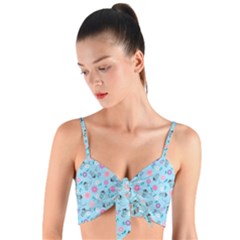 Floral Pattern Woven Tie Front Bralet by kristykollection