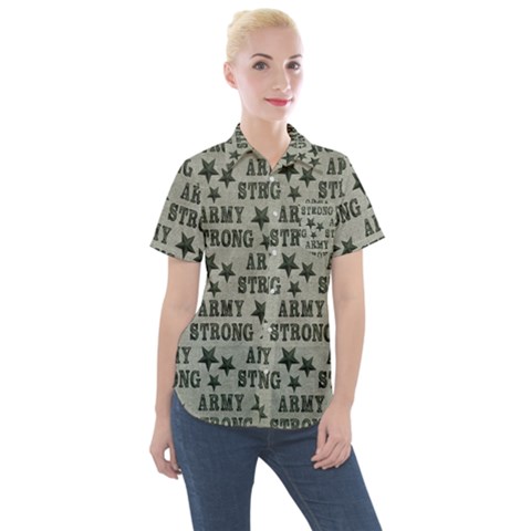 Army Stong Military Women s Short Sleeve Pocket Shirt by McCallaCoultureArmyShop