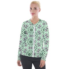 Texture Dots Pattern Velour Zip Up Jacket by Alisyart