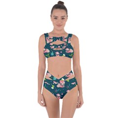 Pattern Christmas Funny Bandaged Up Bikini Set 