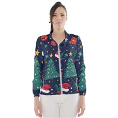 Colorful Funny Christmas Pattern Women s Windbreaker