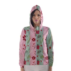 Flat Christmas Pattern Collection Women s Hooded Windbreaker