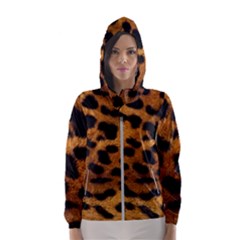 Leopard Skin Pattern Background Women s Hooded Windbreaker