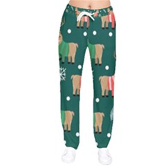 Cute Christmas Pattern Doodl Women Velvet Drawstring Pants by Vaneshart