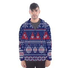 Beautiful Knitted Christmas Pattern Men s Hooded Windbreaker