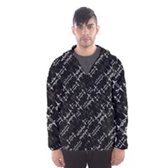Black And White Ethnic Geometric Pattern Men s Hooded Windbreaker by dflcprintsclothing