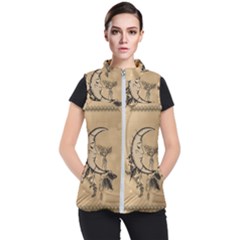 Deer On A Mooon Women s Puffer Vest by FantasyWorld7