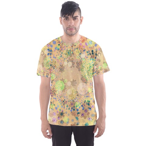 Flowers Color Colorful Watercolour Men s Sports Mesh Tee by HermanTelo