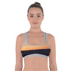 Photo Coucher Du Soleil Bleu/orange Cross Back Sports Bra by kcreatif