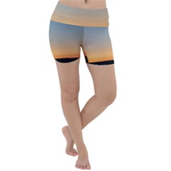 Photo Coucher Du Soleil Bleu/orange Lightweight Velour Yoga Shorts by kcreatif