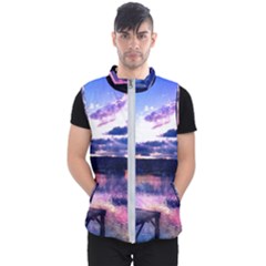 Photo Coucher Du Soleil Effet Galaxy Men s Puffer Vest by kcreatif