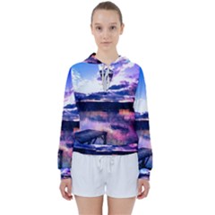 Photo Coucher Du Soleil Effet Galaxy Women s Tie Up Sweat by kcreatif