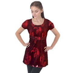 Awesome Eagle Puff Sleeve Tunic Top by FantasyWorld7