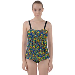 Clown World Pepe The Frog Honkhonk Meme Kekistan Funny Pattern Blue  Twist Front Tankini Set by snek