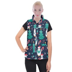 Colorful Funny Christmas Pattern Women s Button Up Vest by Vaneshart