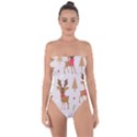 Christmas Seamless Pattern With Reindeer Tie Back One Piece Swimsuit View1