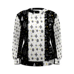 Black Golden Christmas Pattern Collection Women s Sweatshirt