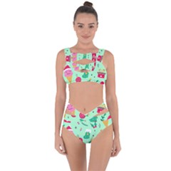 Funny Christmas Pattern Background Bandaged Up Bikini Set 