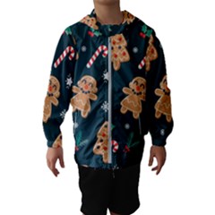 Colourful Funny Christmas Pattern Kids  Hooded Windbreaker