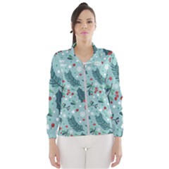 Seamless Pattern With Berries Leaves Women s Windbreaker