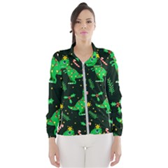 Christmas Funny Pattern Dinosaurs Women s Windbreaker