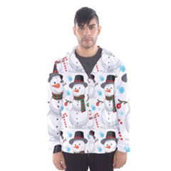 Christmas Snowman Seamless Pattern Men s Hooded Windbreaker