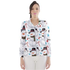 Christmas Snowman Seamless Pattern Women s Windbreaker