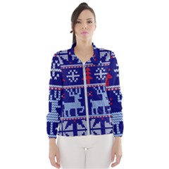 Knitted Christmas Pattern Women s Windbreaker