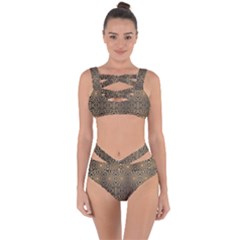 Luxury Ornamental Mandala Design Background Bandaged Up Bikini Set 