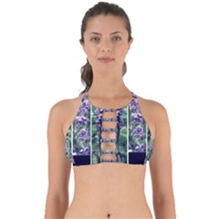 Collage Fleurs Violette Perfectly Cut Out Bikini Top by kcreatif