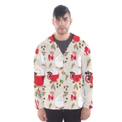 Christmas Coffe Cupcake Seamless Pattern Men s Hooded Windbreaker