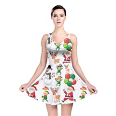 Seamless Pattern Christmas Reversible Skater Dress