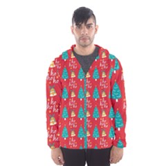 Funny Christmas Pattern Hohoho Men s Hooded Windbreaker